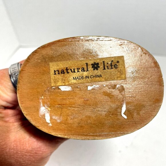 Hand-Painted Wooden Cross Figurine With Floral Design & Inspirational Message - Picture 5 of 8